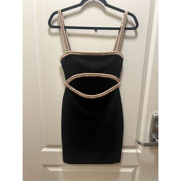 Rumer The Label Riviera Mini Dress Black textured knit size small NWT $399 - Picture 5 of 9